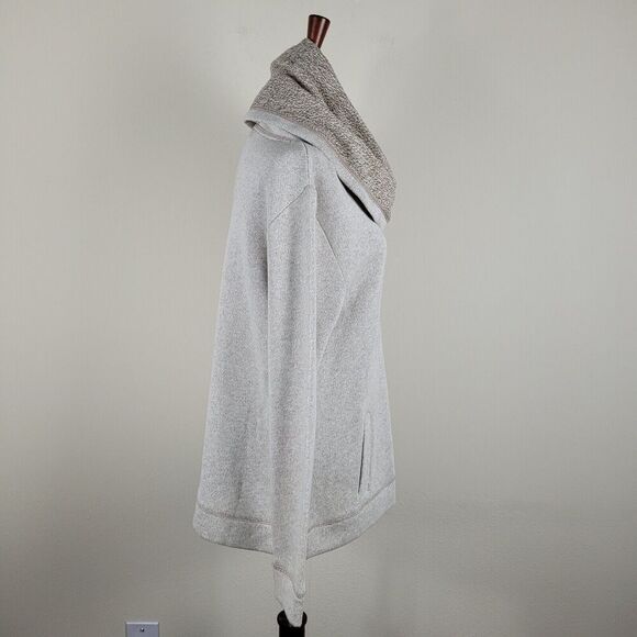 J. CREW Sweater Medium Wool Blend Beige Funnelneck Cowl Neck Sweatshirt B4923 - Picture 4 of 9